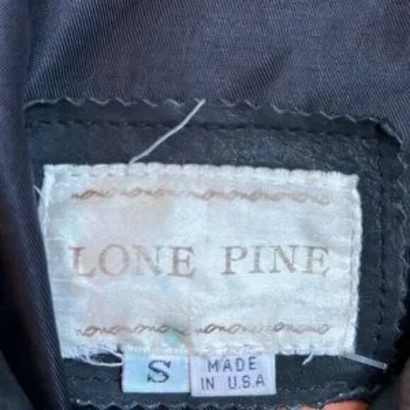 LonePine unisex black leather jacket with design W=M. M=S - Picture 5 of 10